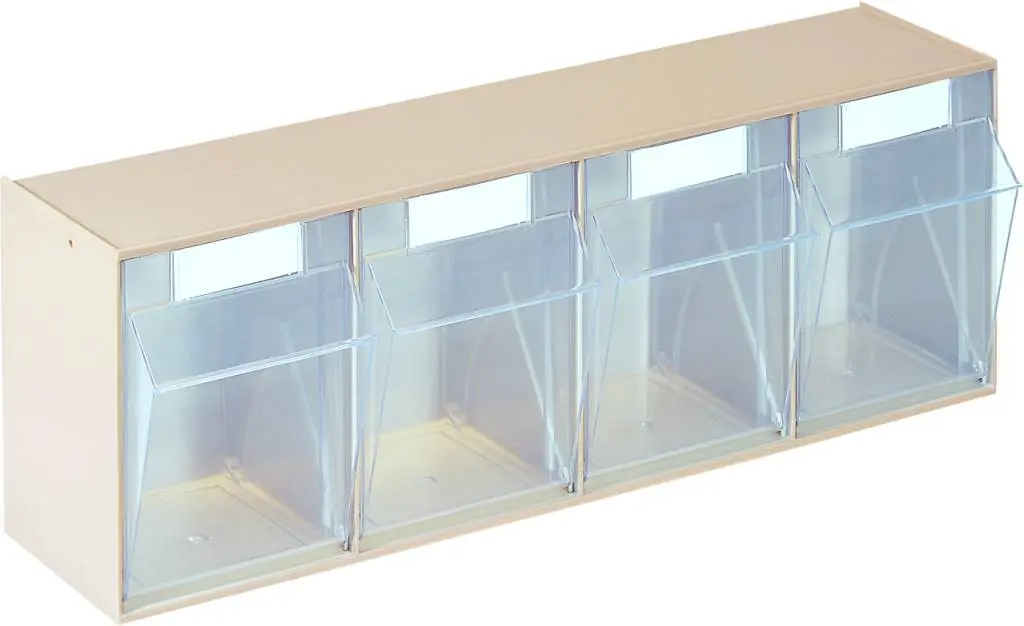 [0457-EQU-EQU] BAC basculants transparent en module 600 x 137 x 207 mm (4 compartiment)
