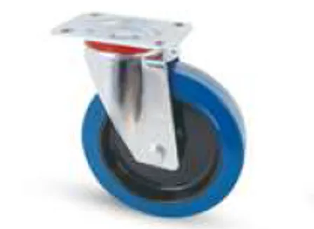 [RCB160-LG-P] Roulette caoutchouc BLEU D160mm (pivot) 