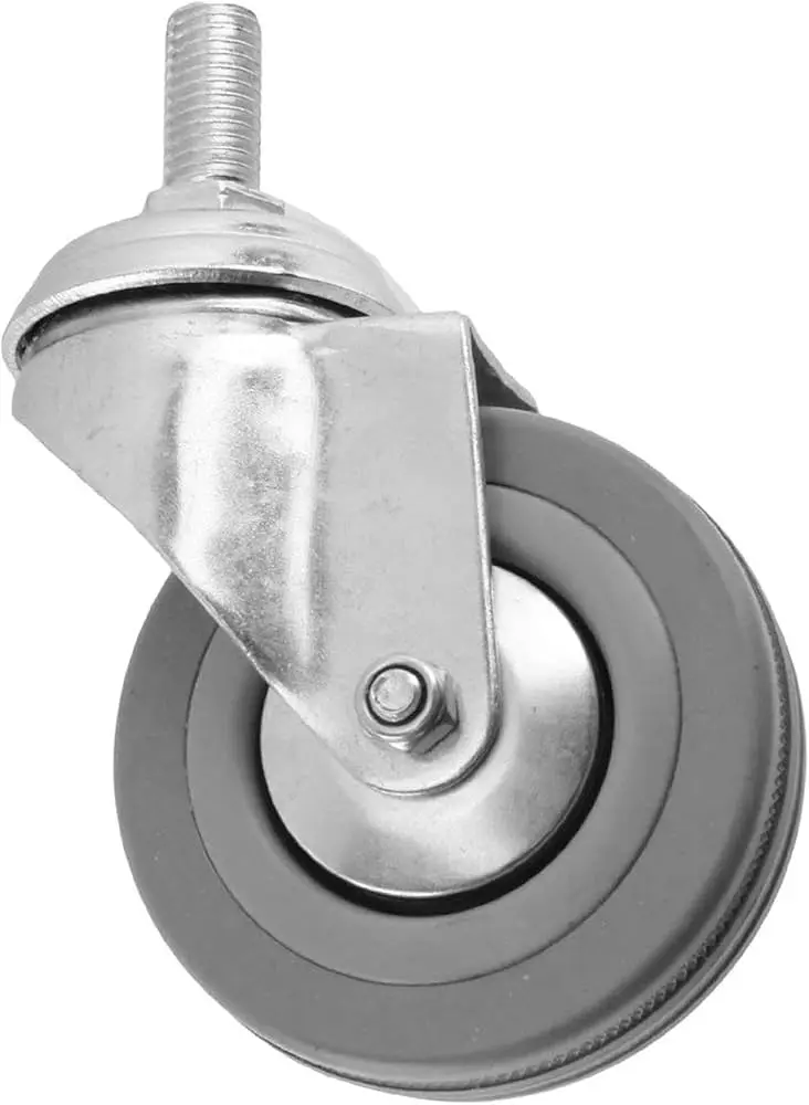[RCG125-LG-P] Roulette caoutchouc GRIS D125mm (tige pivot sans frein)