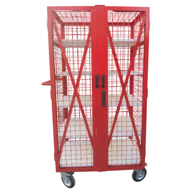 [BOLLHOF-0001] Chariot métallique ferme avec portes et serrure