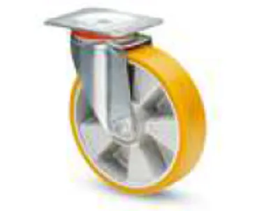 Roulette polyurethane ORANGE ALU D100mm SLG (pivot sans frein)